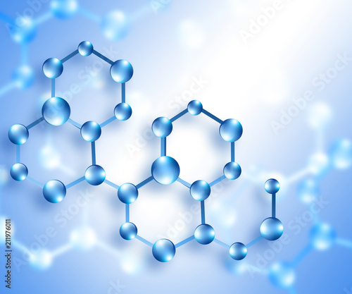 Molecule and atoms abstract background. Medical, chemical, full 3d background