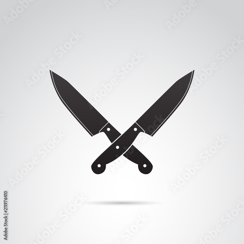 Crossed knives vector icon.