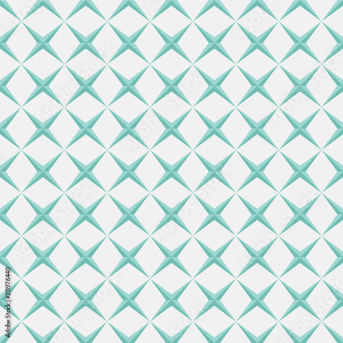 Abstract Blue Star Seamless Art Deco Pattern. Stylish antique background.