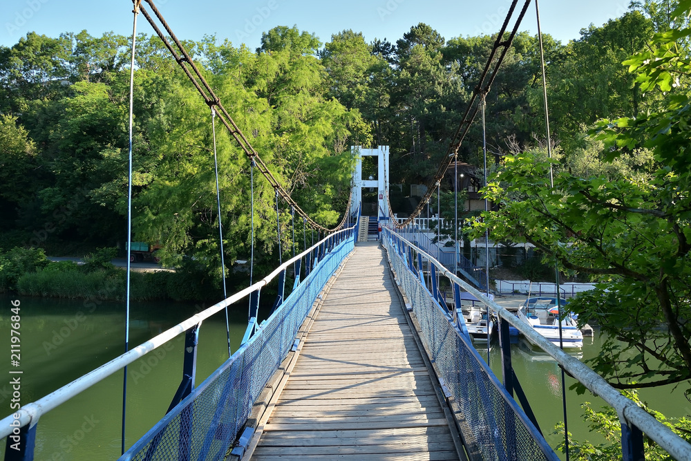 Hanging bridge over the river Vulan