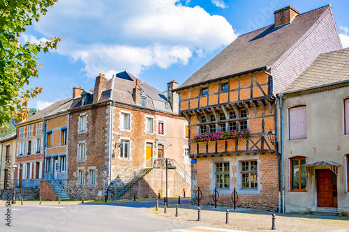 Historic downtown in Revin, French Ardennes, Region Grand Est, Champagne-Ardenne, France