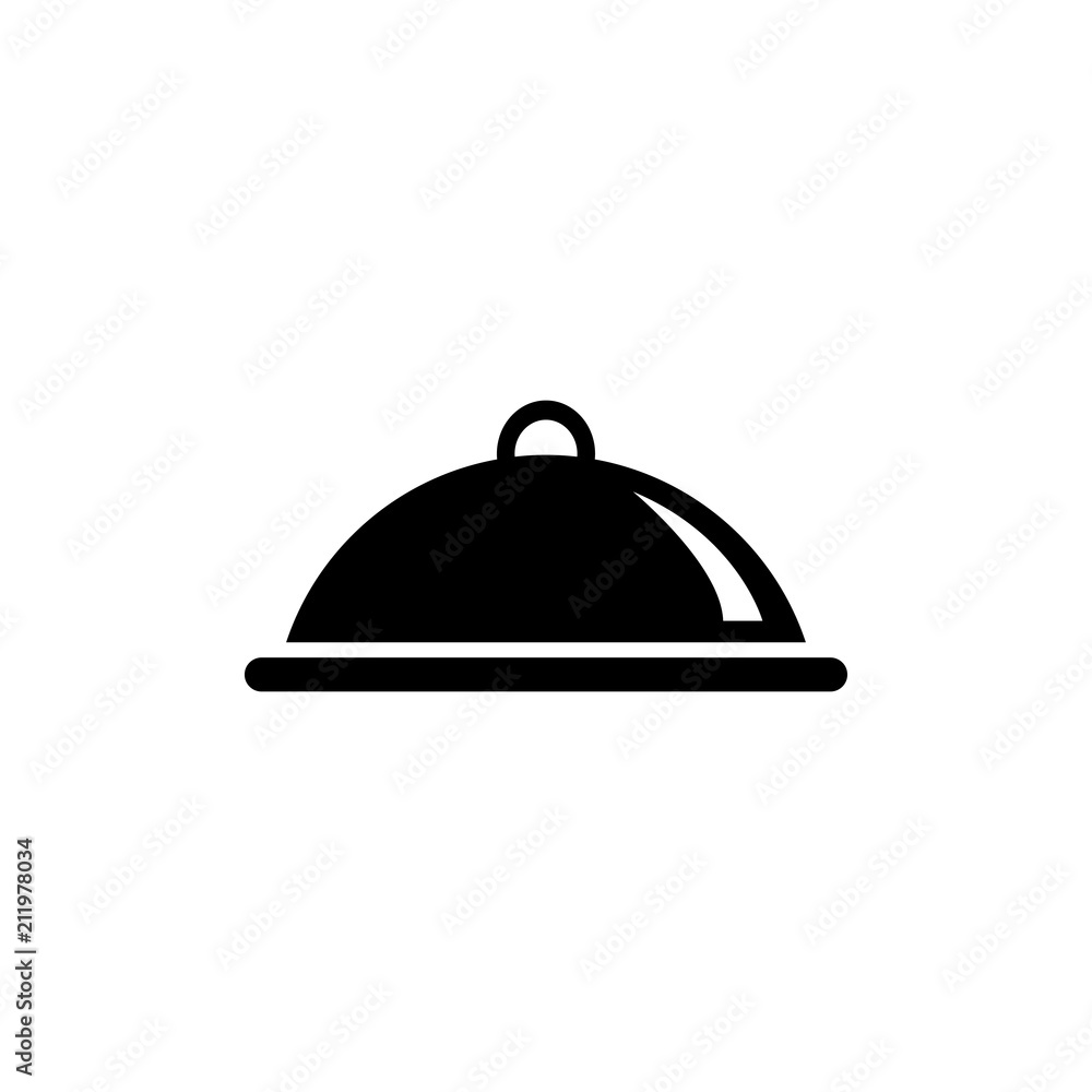 Covered Food, Meal Tray. Flat Vector Icon illustration. Simple black symbol on white background. Covered Food, Meal Tray sign design template for web and mobile UI element Covered Food, Meal Tray. Flat Vector Icon illustration. Simple black symbol on white background. Covered Food, Meal Tray sign design template for web and mobile UI element