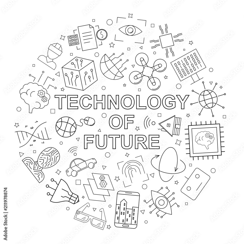 Vector Technology of future pattern. Technology of future seamless background