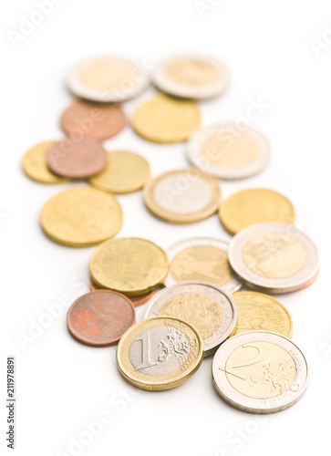 Euro money. Euro coins.