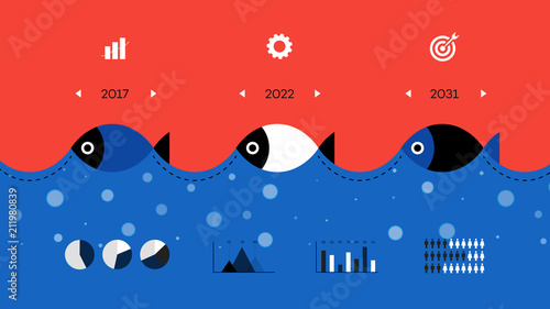 Modern Infographic Timeline Constructor For Fishing Industry.
