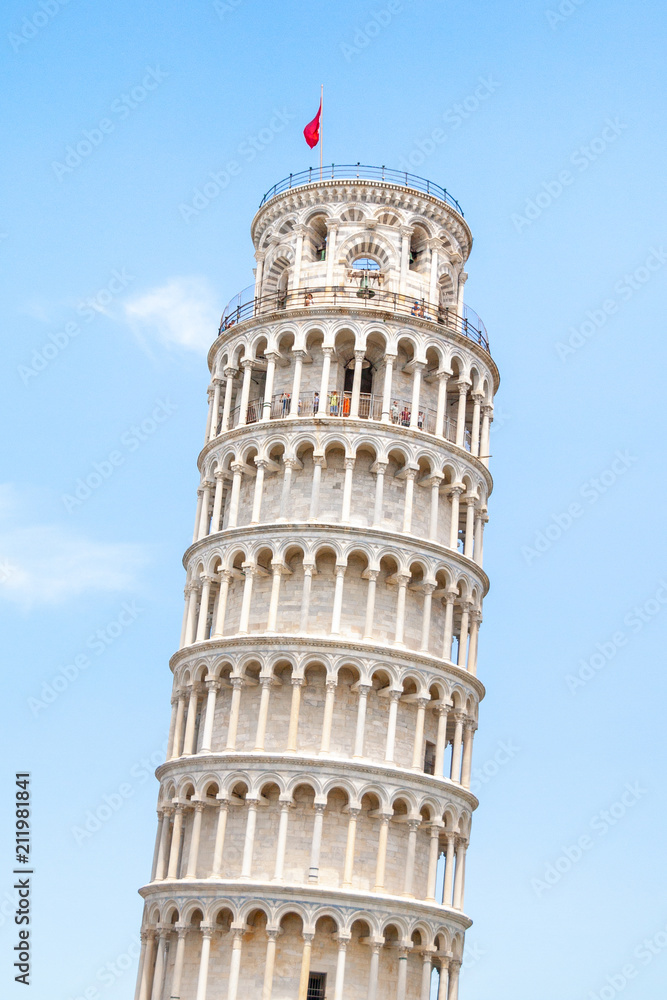 Leaning Tower of Pisa o Cathedral square in Pisa, Tuscany, Italy.