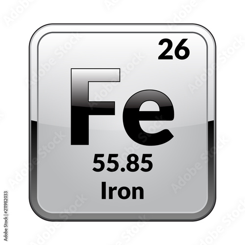 The periodic table element Iron.Vector.