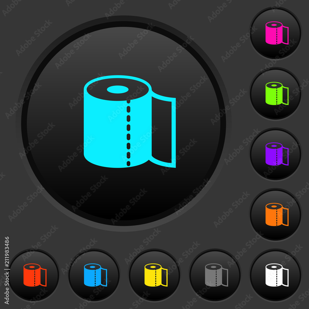 Paper towel dark push buttons with color icons Paper towel dark push buttons with color icons