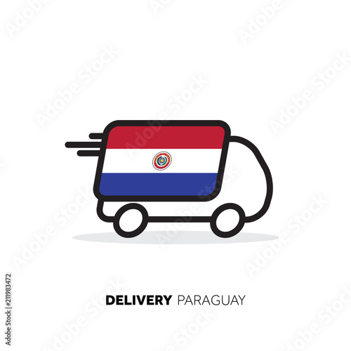 Paraguay delivery van. Country logistics concept © ink drop