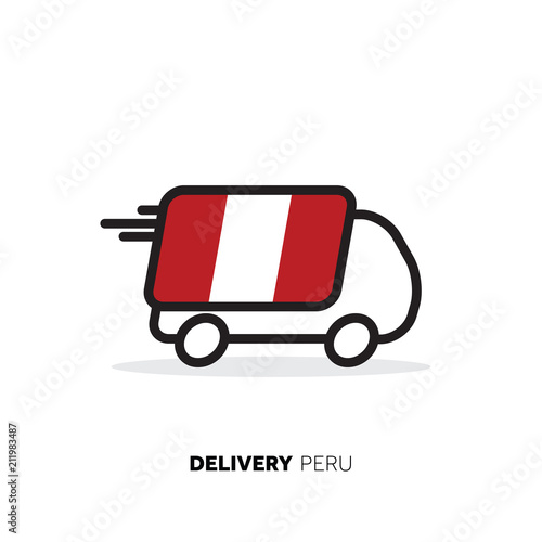 Peru delivery van. Country logistics concept