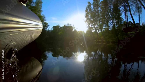 Wild Sweden beaver safari boat tour at Karmansbo, Sweden. photo