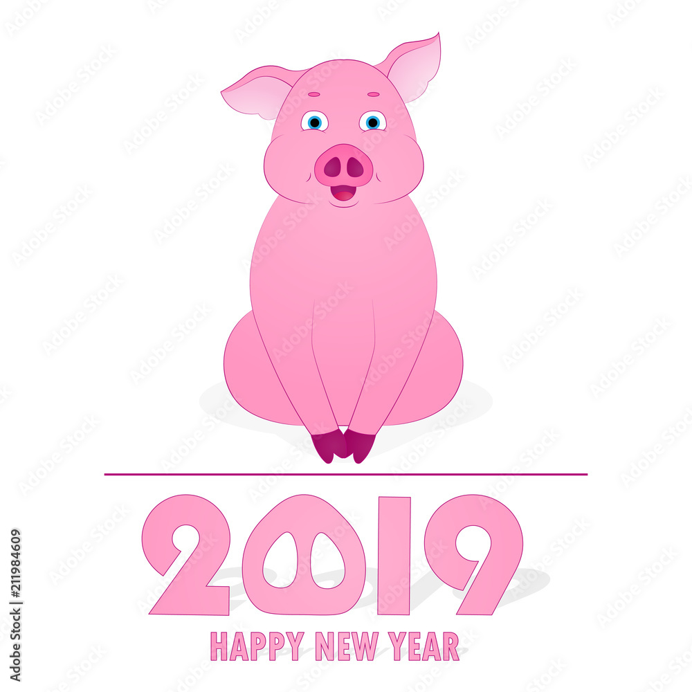 Cute pig cartoon vector illustration Cute pig cartoon vector illustration