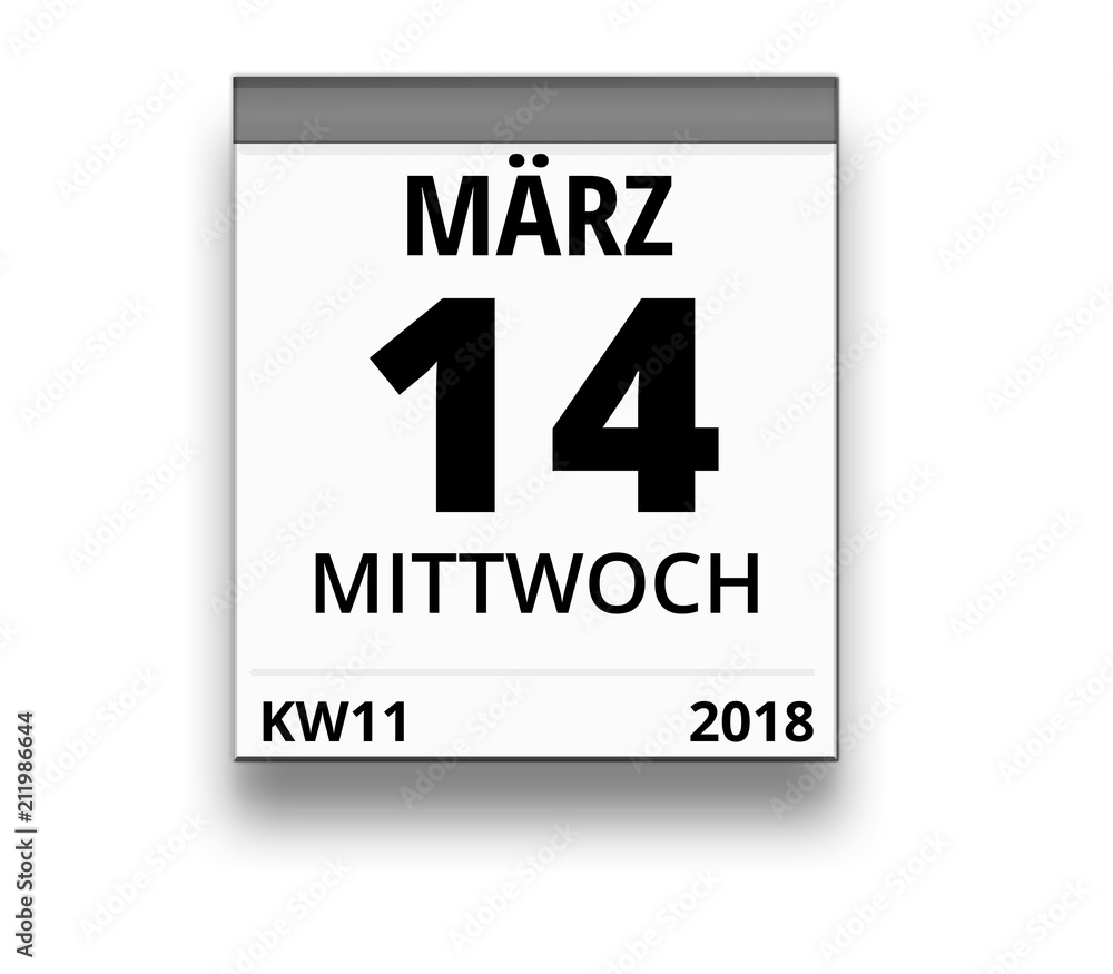 Kalender für Mittwoch, 14. MÄRZ 2018 (Woche 11) Kalender für Mittwoch, 14. MÄRZ 2018 (Woche 11)