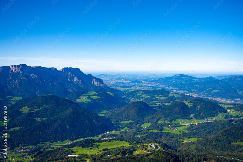 Stunning view towards Untersberg from Kehlsteinhaus in Germany