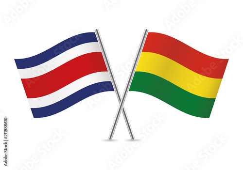Free Download Costa Rica and Bolivia flags. Vector illustration. - GFXLoad