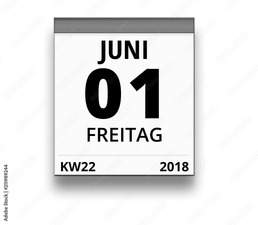 Kalender für Freitag, 1. JUNI 2018 (Woche 22)