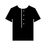 Minimalist, flat, black T-shirt icon. Isolated on white