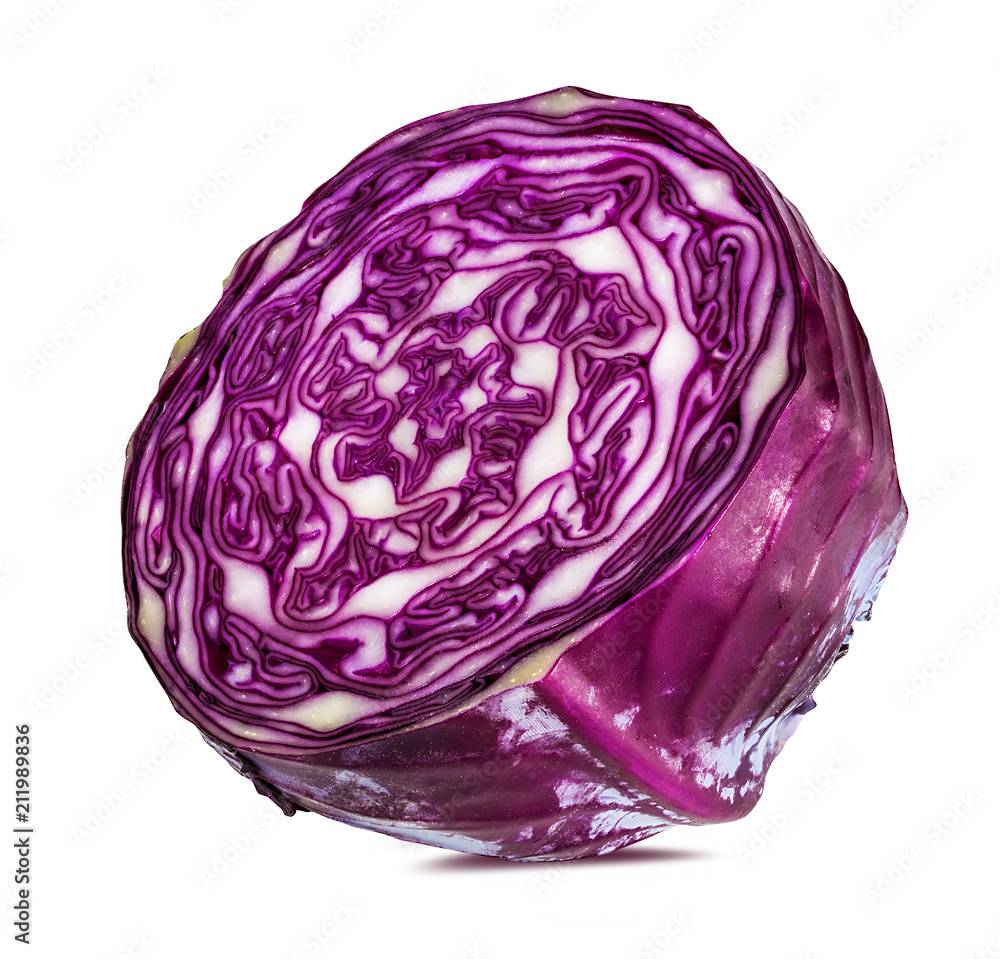 Fresh red cabbage isolated on white background with clipping path Fresh red cabbage isolated on white background with clipping path