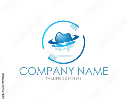 Dental Clinic Logo Design Template Flat Style Vector