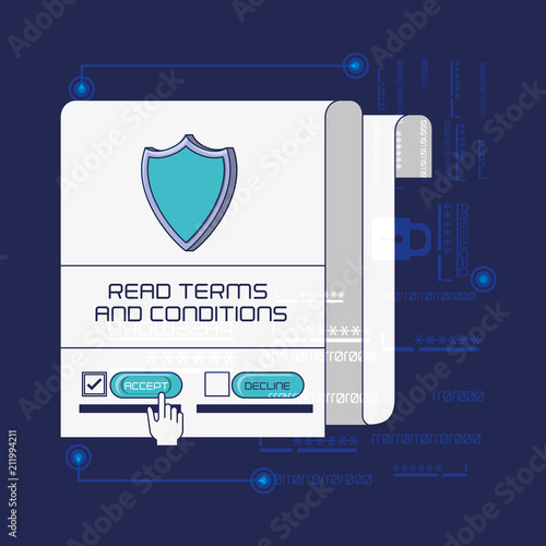 privacy policy digital security vector illustration design