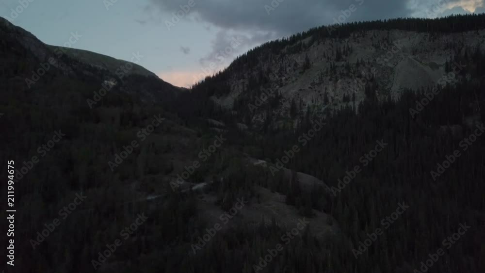 Engineer Pass Colorado after Sunset Aerial
