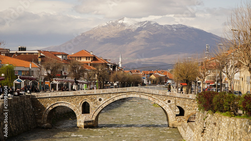 Ura e Gurit Old Stone Bridge in Prizren, Kosovo. photo
