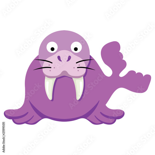 Illustration representing icon mascot walrus. Ideal for veterinary materials  biology and zoology