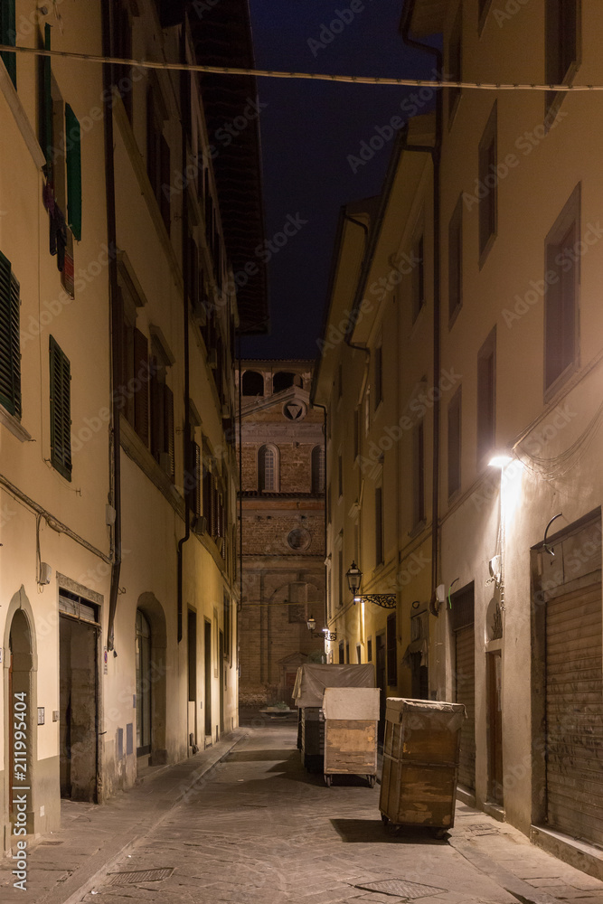 Florence street at night