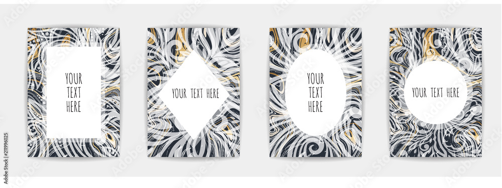 Gold, black, white marble template. Trendy pattern, graphic poster, geometric brochure, cards. Gold, black, white marble template. Trendy pattern, graphic poster, geometric brochure, cards.