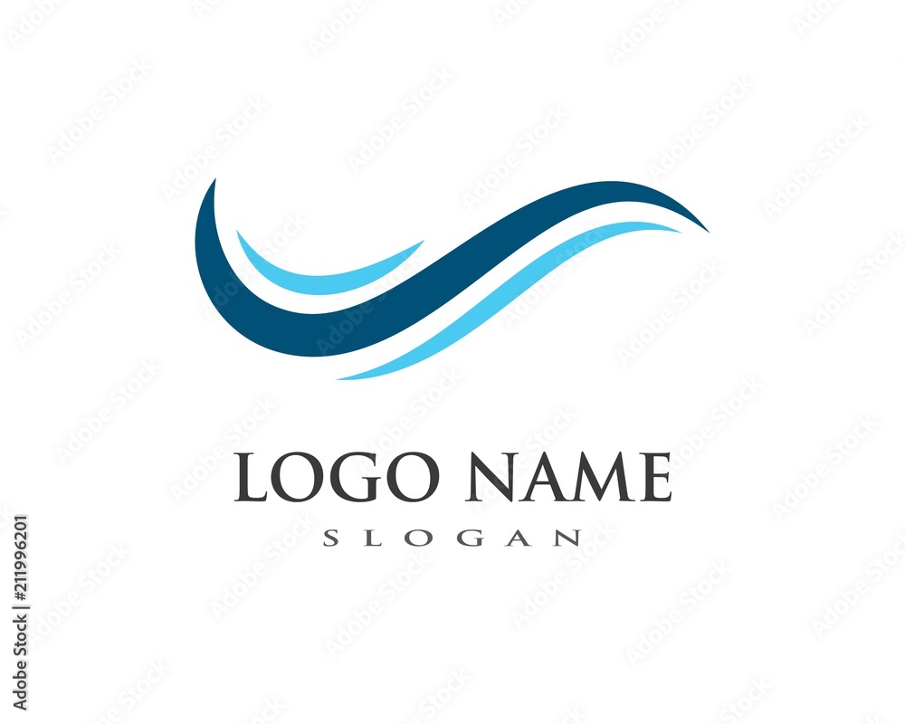 Water Wave symbol and icon Logo Template