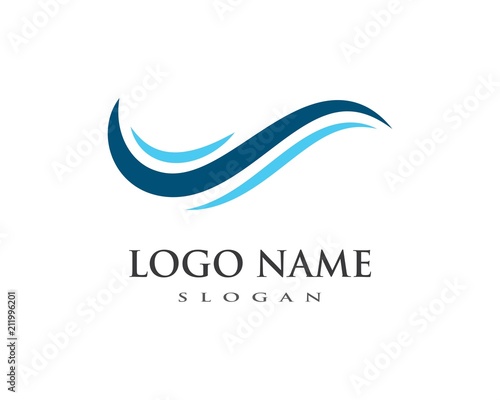 Water Wave symbol and icon Logo Template