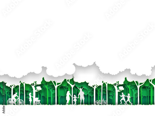 Nature landscape background and eco friendly concept.
