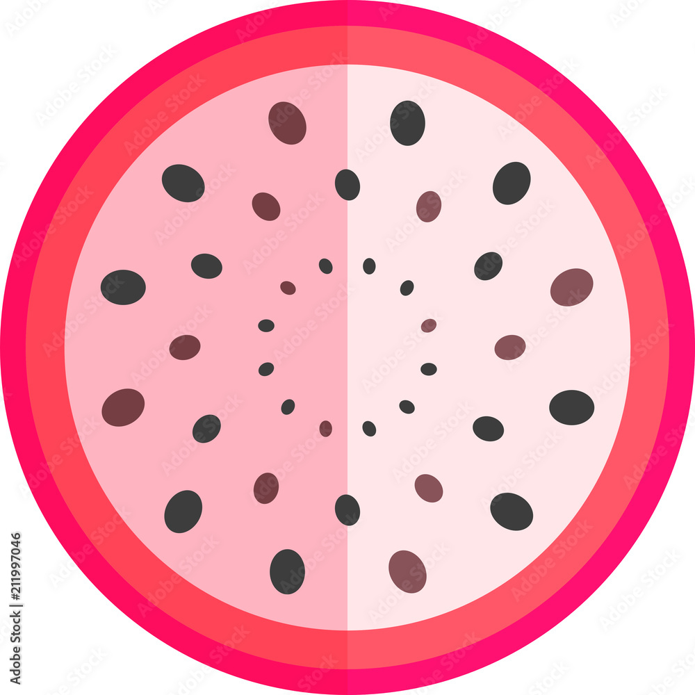 Dragon Fruit Slice Isolated Vector Dragon Fruit Slice Isolated Vector