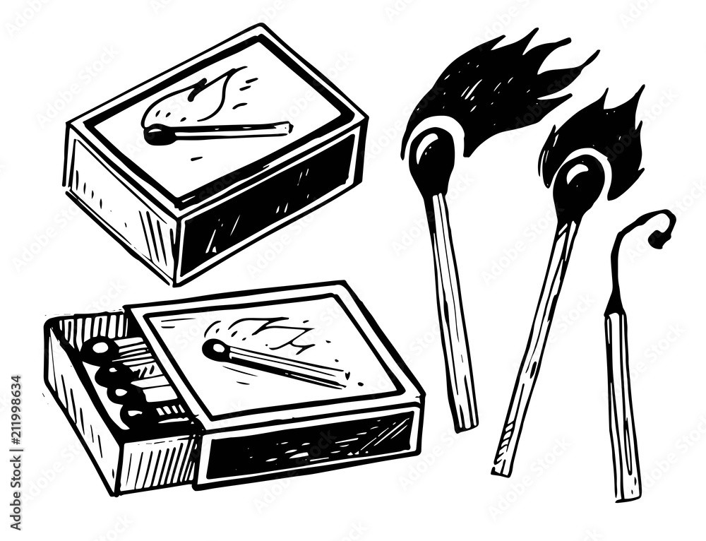 Как нарисовать спички