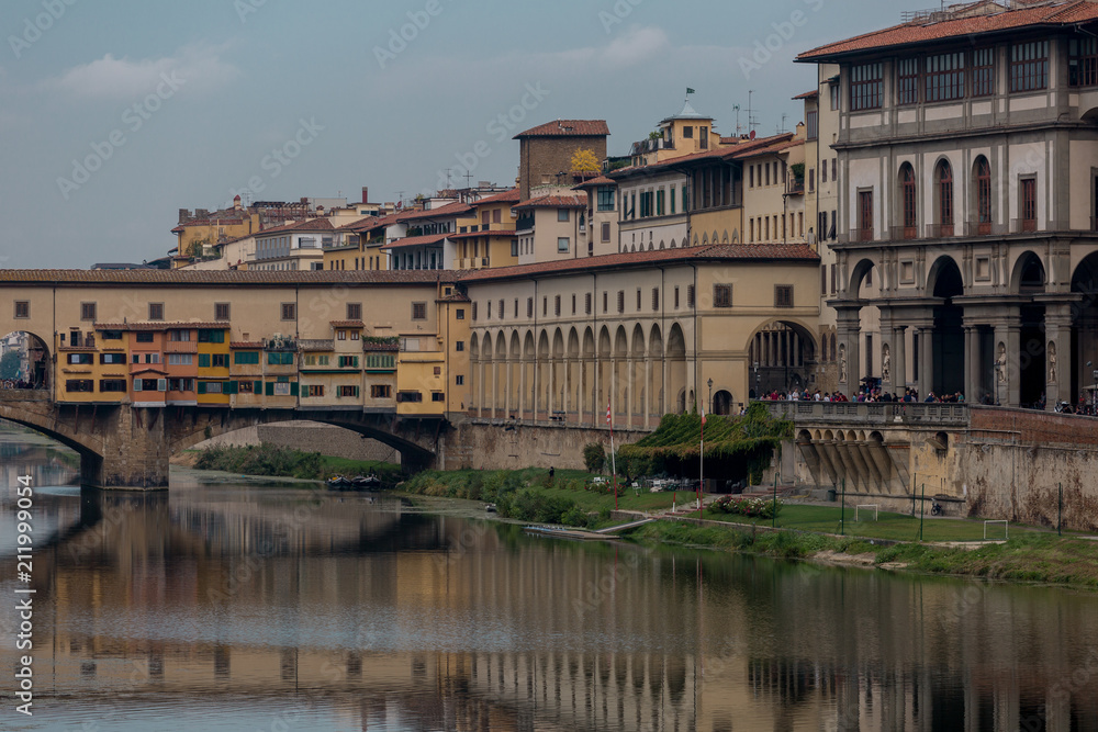 Vecchio bridge in Florence and art gallery