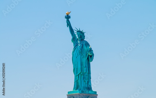 The statue of liberty in New York Harbor.