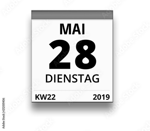 Kalender für Dienstag, 28. MAI 2019 (Woche 22)