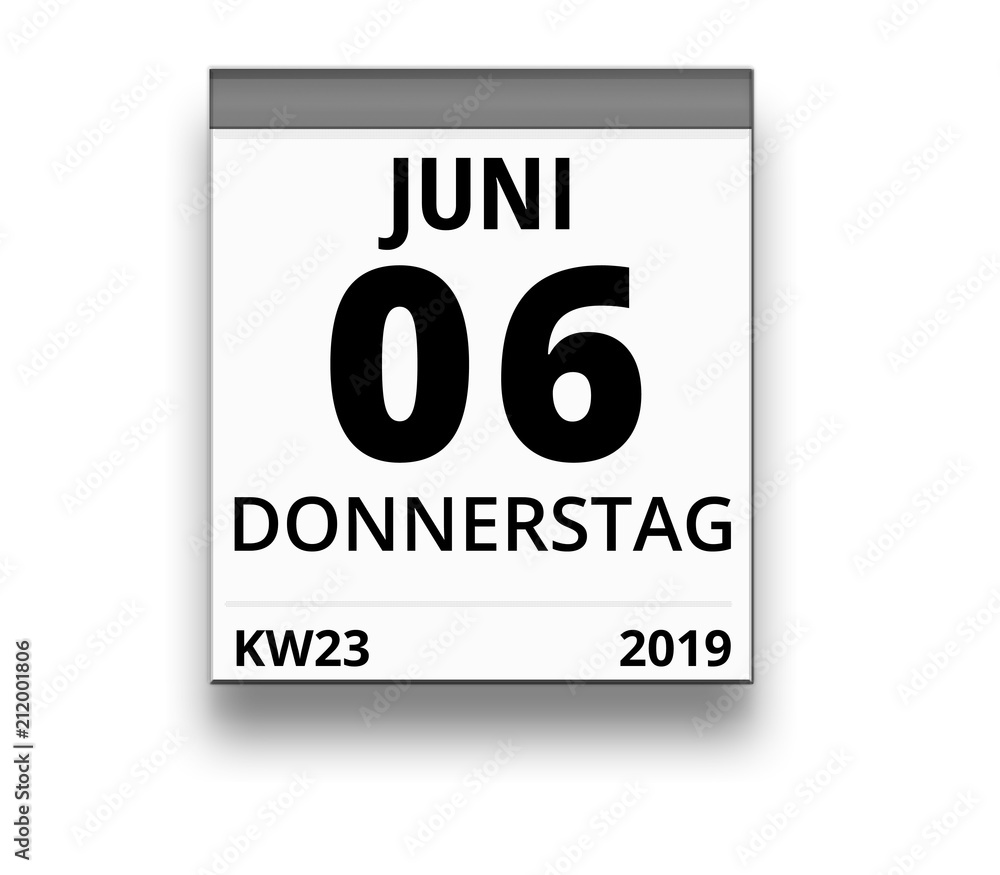 Kalender für Donnerstag, 6. JUNI 2019 (Woche 23)