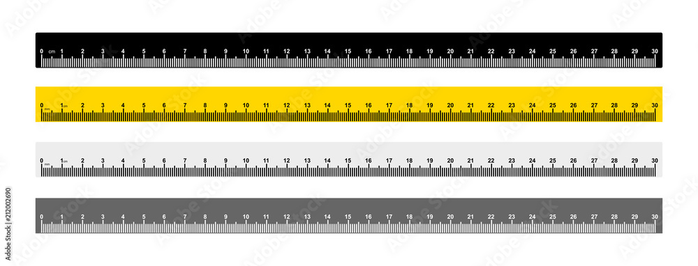 Grayscale Ruler Vecteur Stock Set of tape ruler metric measurement. Metric ruler. 30 ...