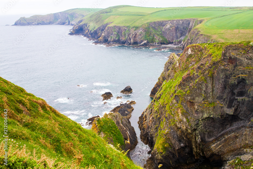 Spectacular view of the southern Irish coastline landscape in the Spring