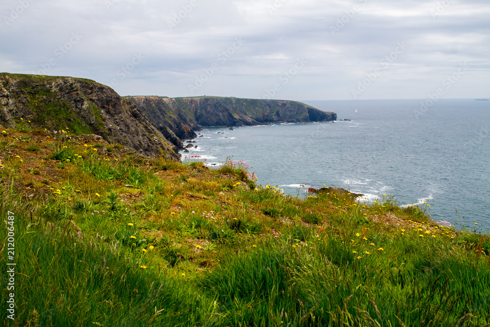 Spectacular view of the southern Irish coastline landscape in the Spring 