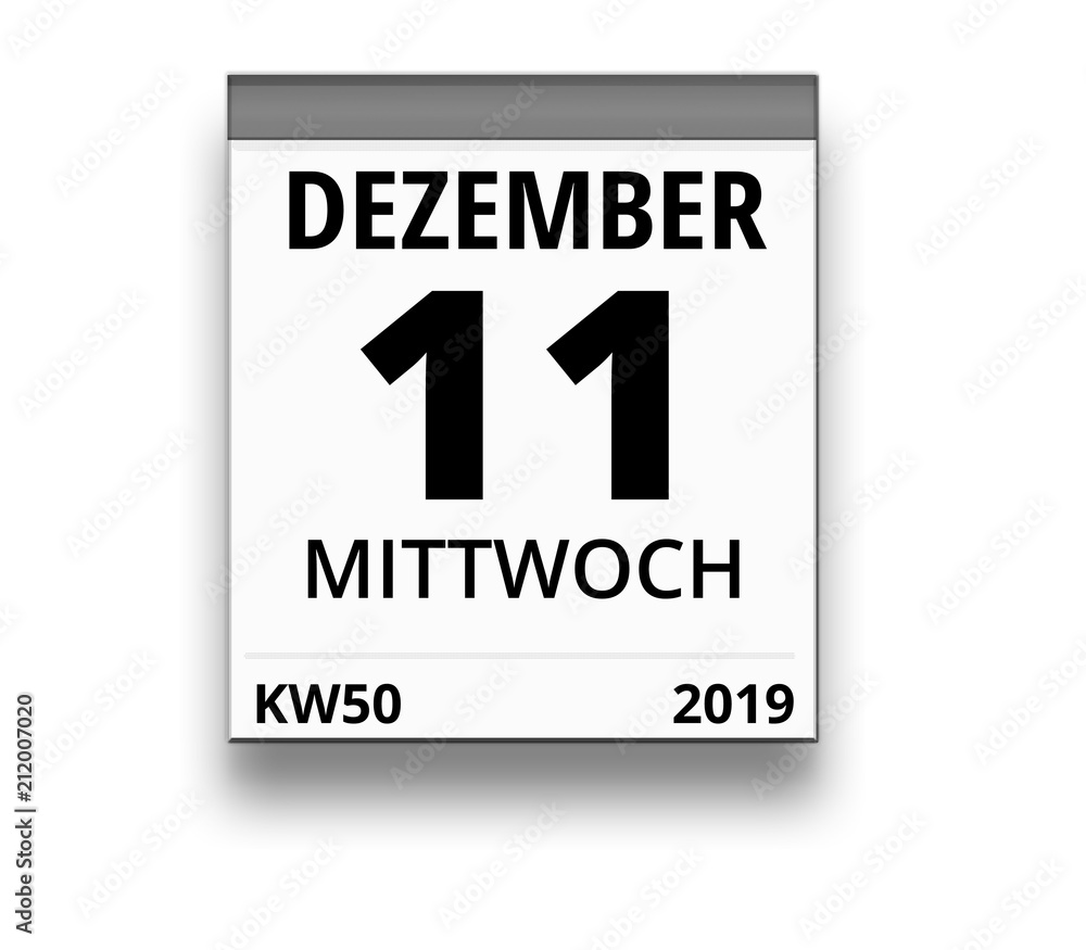 Kalender für Mittwoch, 11. DEZEMBER 2019 (Woche 50) Kalender für Mittwoch, 11. DEZEMBER 2019 (Woche 50)