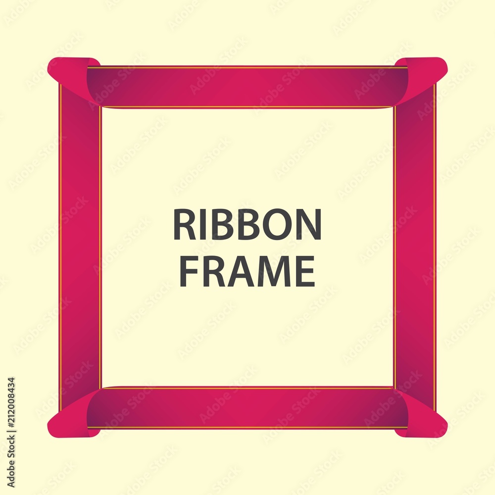Ribbon Frame Vector Template Design Illustration Ribbon Frame Vector Template Design Illustration