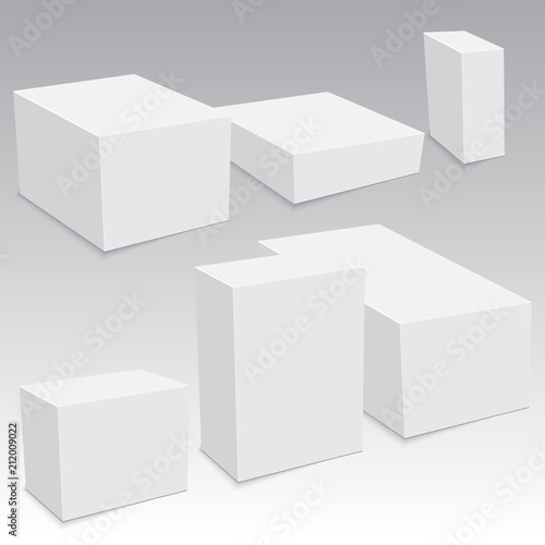 Set of cardboard boxes for your design. Vector.