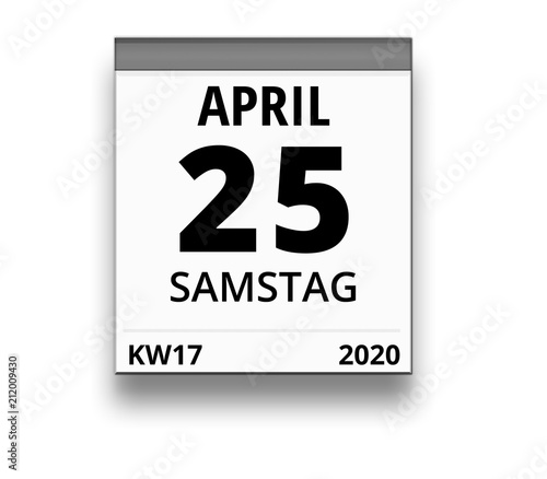 Kalender für Samstag, 25. APRIL 2020 (Woche 17)