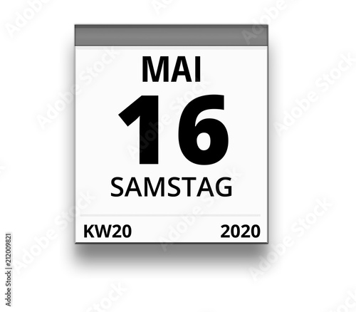 Kalender für Samstag, 16. MAI 2020 (Woche 20)