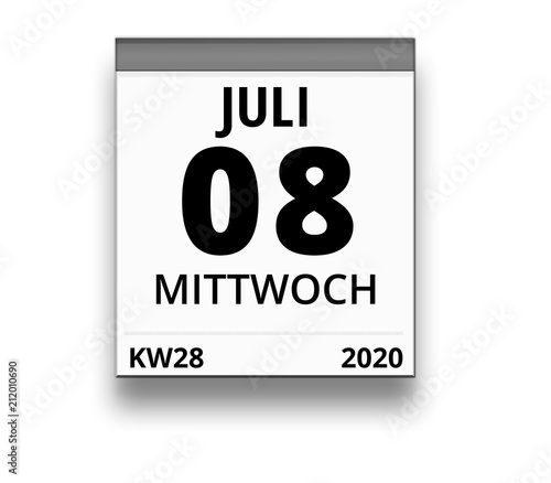 Kalender für Mittwoch, 8. JULI 2020 (Woche 28)