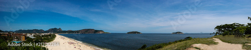 Panoramic view of a Brazilian beach - Brazilian beach overview - Panorâmica de uma praia carioca - Camboinhas (Niteroi - Brazil)