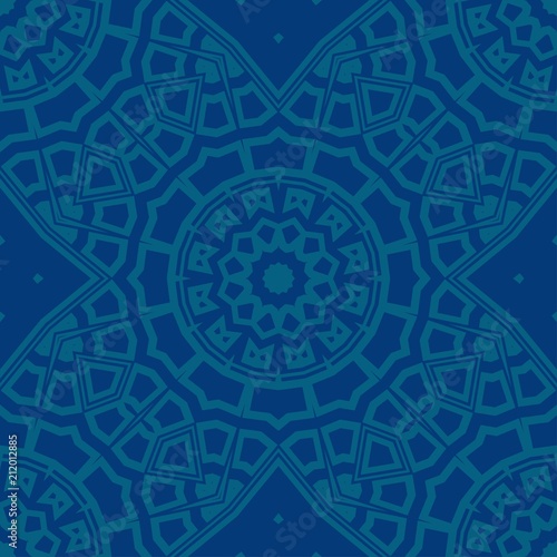 pattern with geometric color elegant ornament, design for print fabric, bandana. vector illustration. blue tone