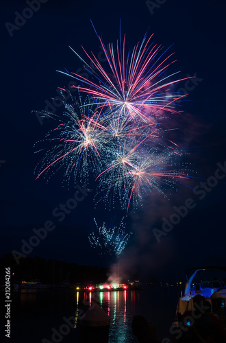Fireworks light up the night sky over Madisonville, Louisiana